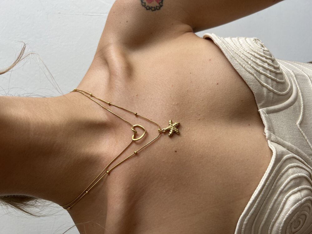 Sea Star 18k Gold Pl Premium Çelik Kolyeler