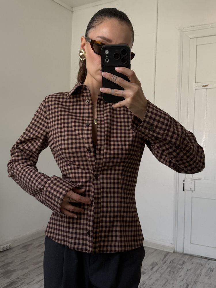 Cotton Blend İspanyol Güncel Kum Saati Model Gömlek