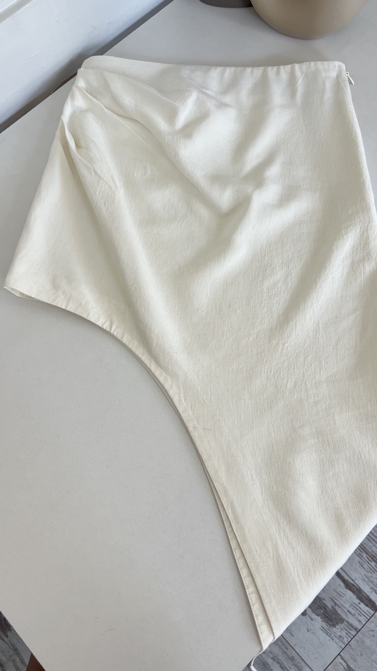 Asimetrik Kesim Viscose Blend Maxi Etek