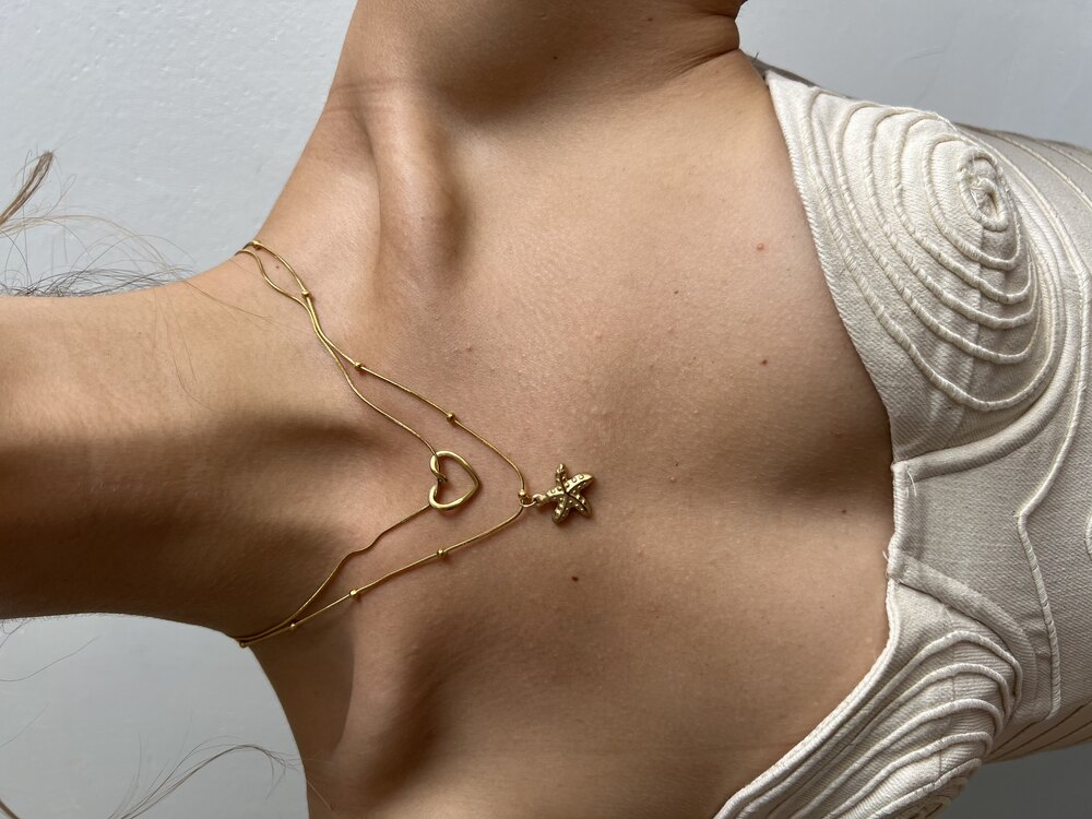 Sea Star 18k Gold Pl Premium Çelik Kolyeler