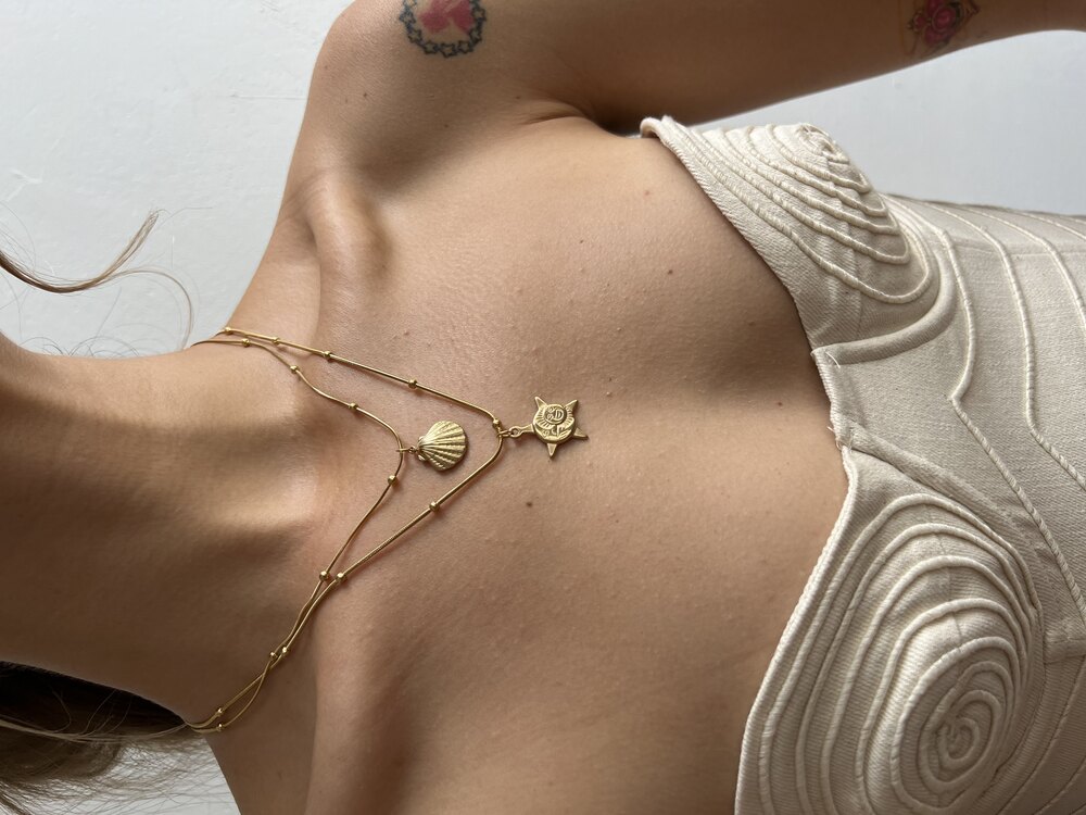 Sun & Moon 18k Gold Pl. Premium Çelik Kolye