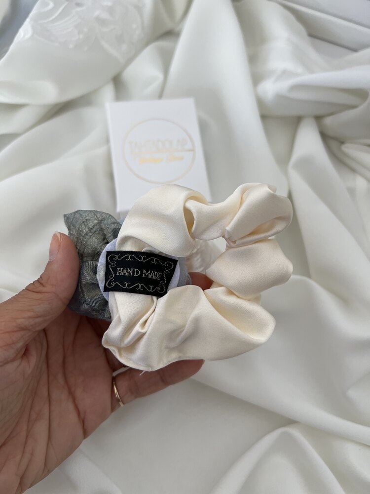 Hand Made Satin Touch Blue Floral Toka