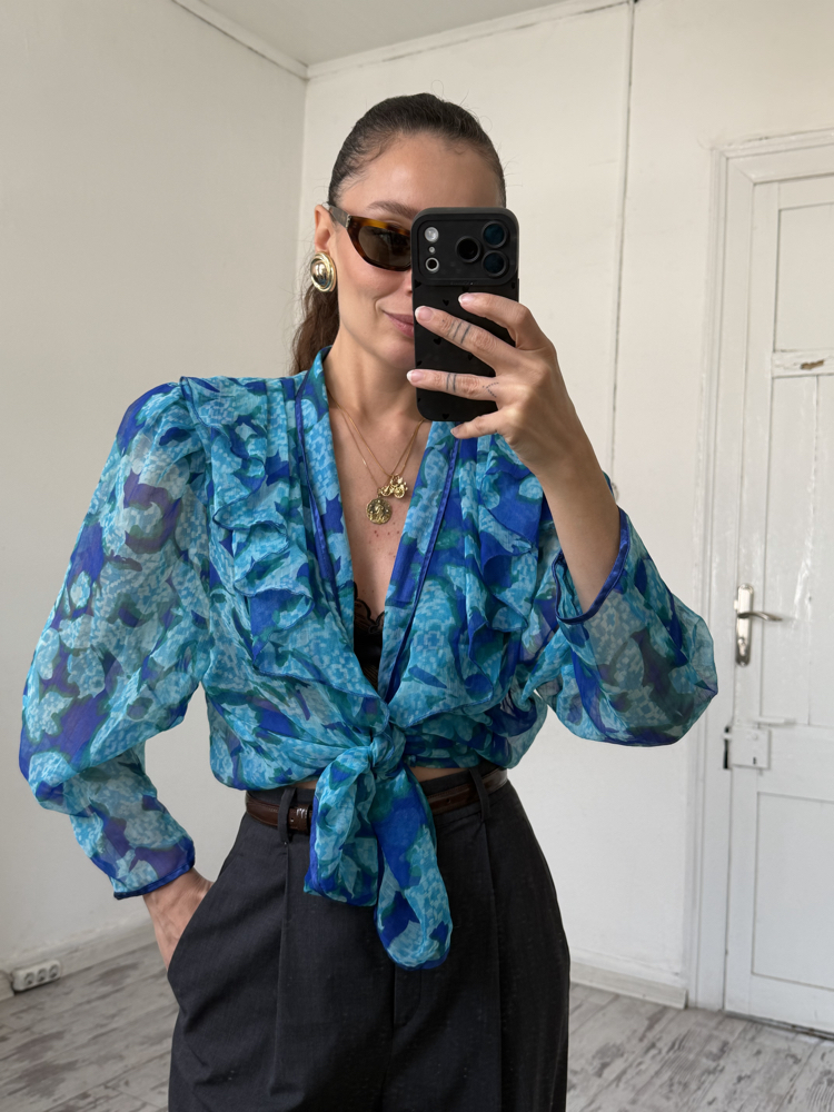 Höpfner Frill Detaylı Premium Kimono Gömlek