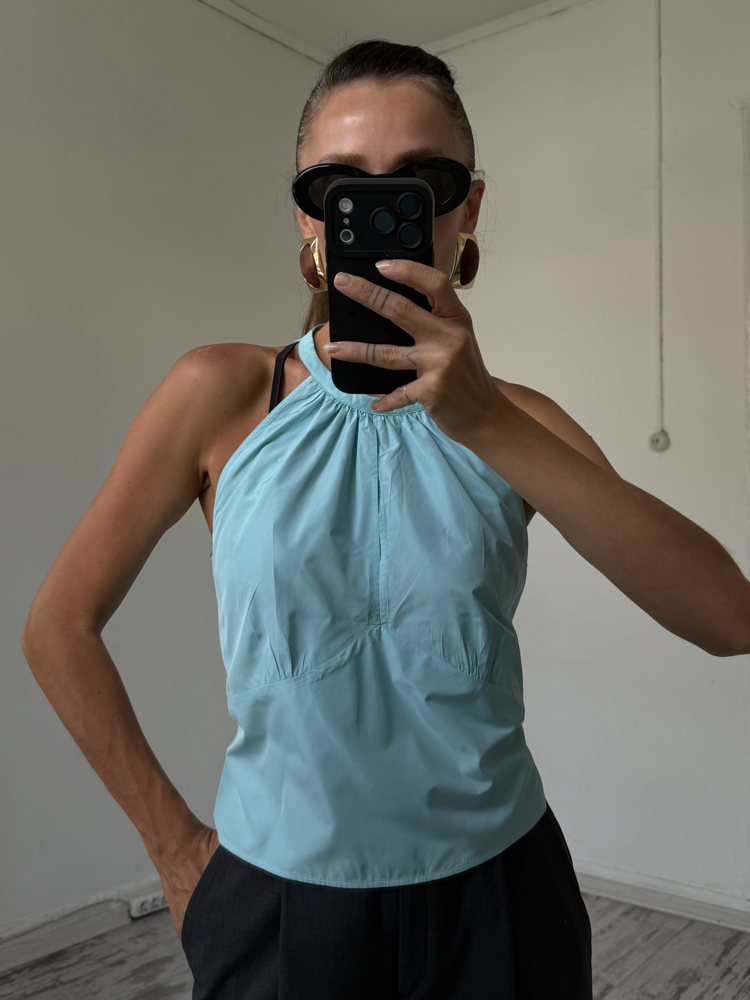 Custom Made Soft Tafta Sırt Detaylı Bluz