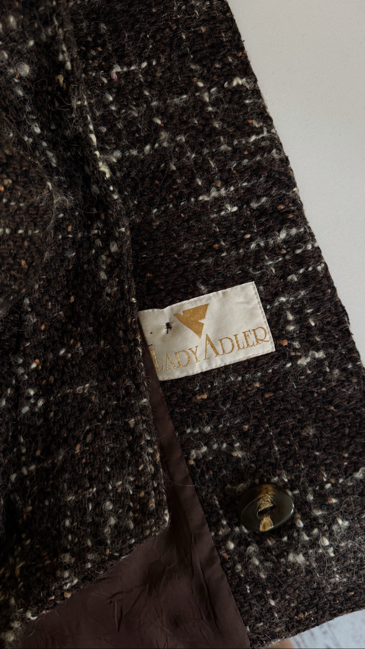 Lady Adler %65 Yün Kalın Dokuma Premium Kaşe Kaban