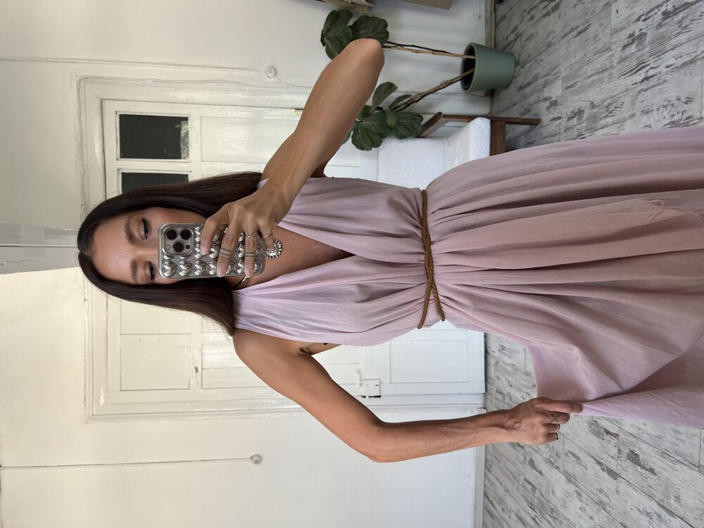 Kemer Detalı Cotton Dokuma Premium Tunik Elbise