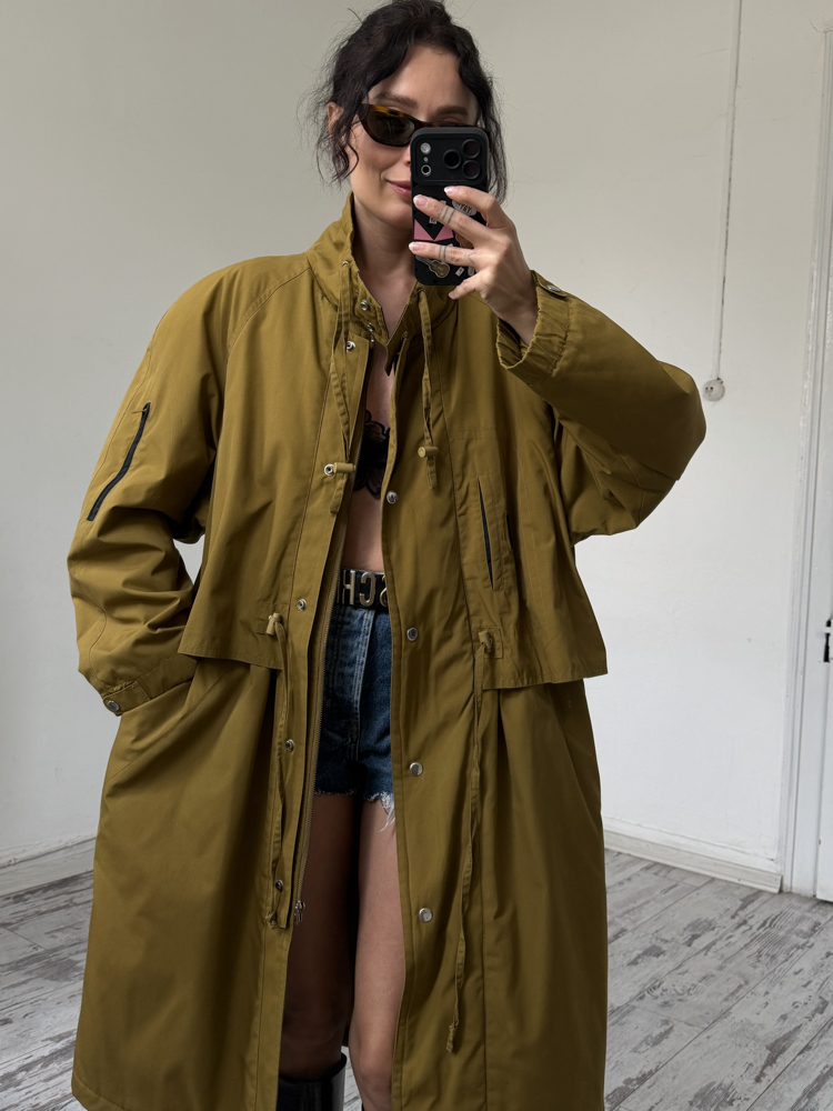Alman Üretim Pelerin Detaylı Premium İçi Dokulu Trenchcoat