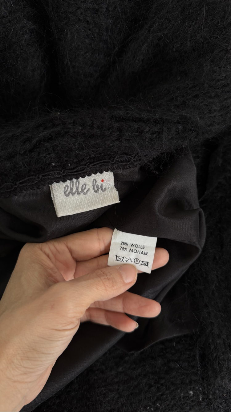 Elle Bi Tasarım Ürünü Kemerli %75 Mohair %25 Merinos Maxi Yelek