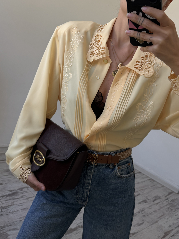 Alman Silky Touch Delikişi Detaylı Kimono Gömlek