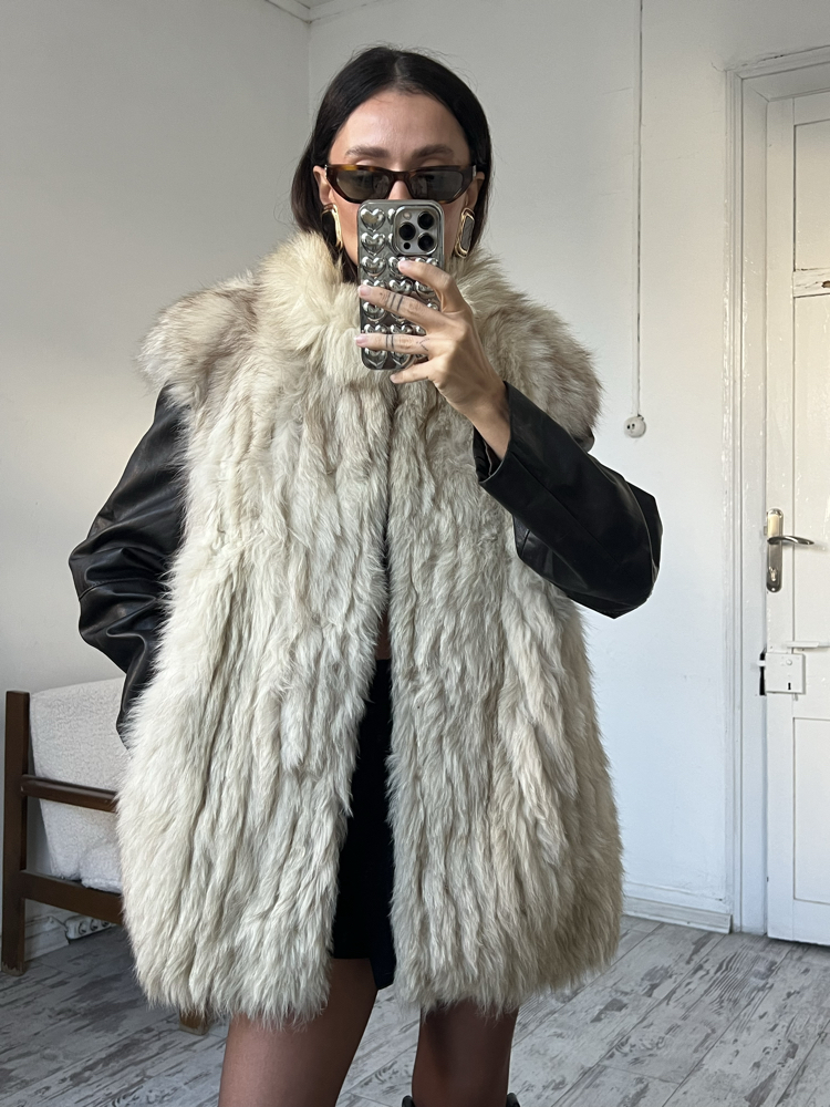 White Fox %100 Gerçek Kürk Ultra Yumuşak Ve Hafif Dokulu Yelek
