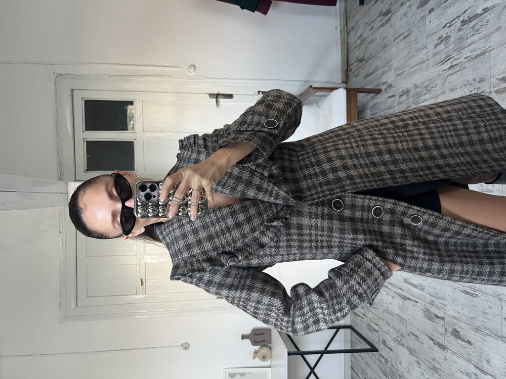 Mohair İçerikli Hand Tailored İçi Kapitone Kaplama 70s Kaşe Kaban