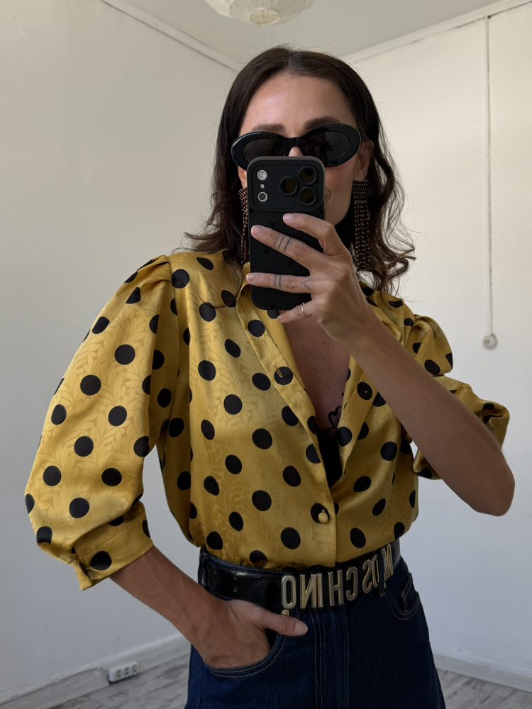 Sommermann Satin Touch Alman Polka Dotted Ceket Gömlek