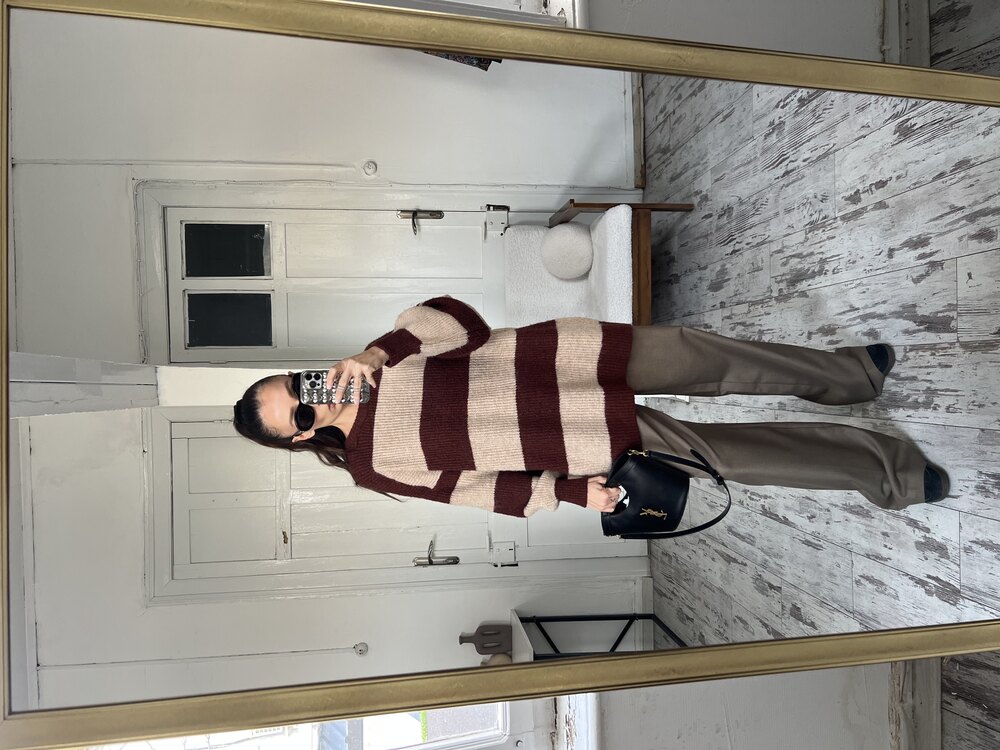 Güncel Marka Stripe Ekstra Yumuşak Kazak
