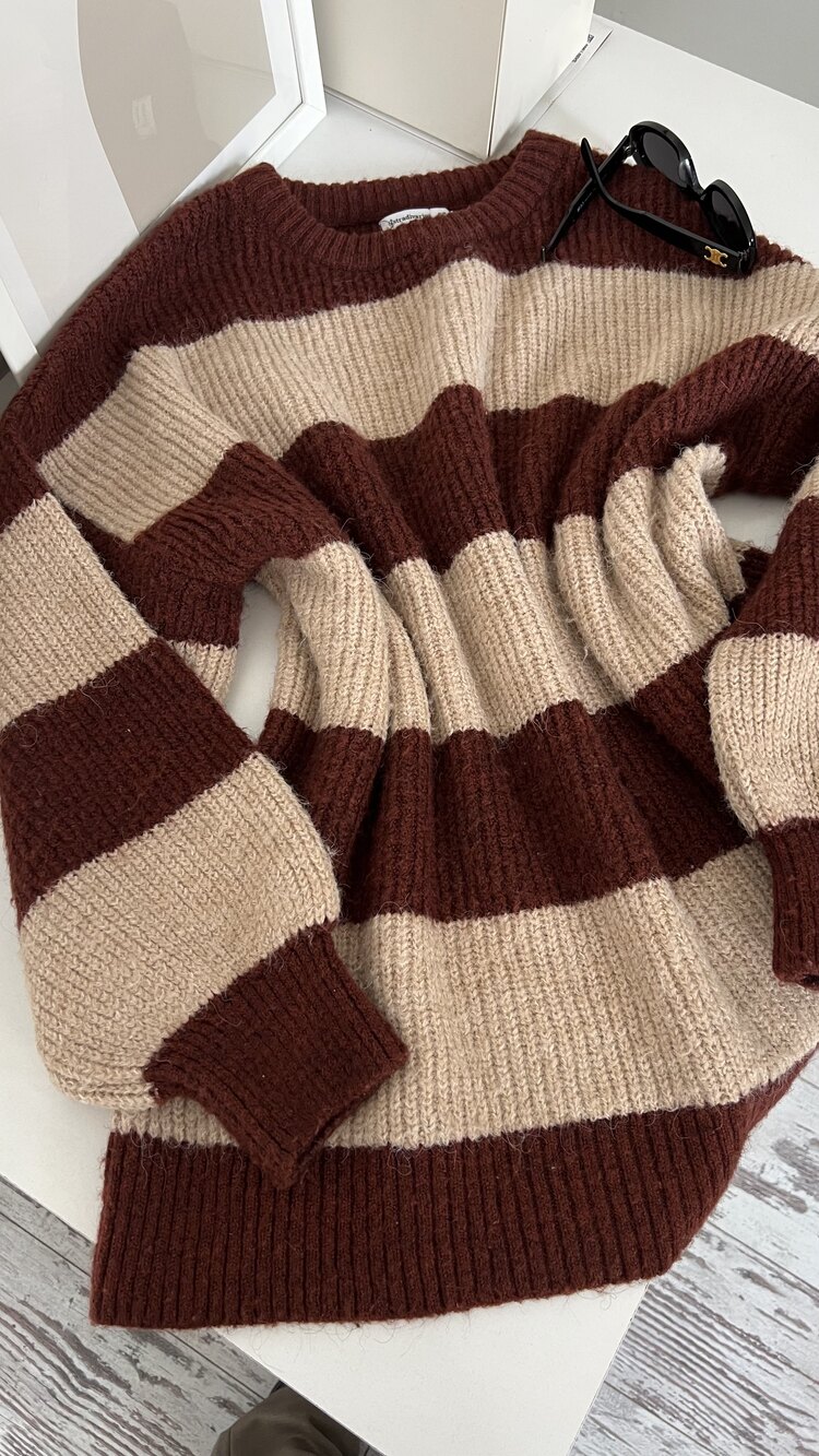 Güncel Marka Stripe Ekstra Yumuşak Kazak