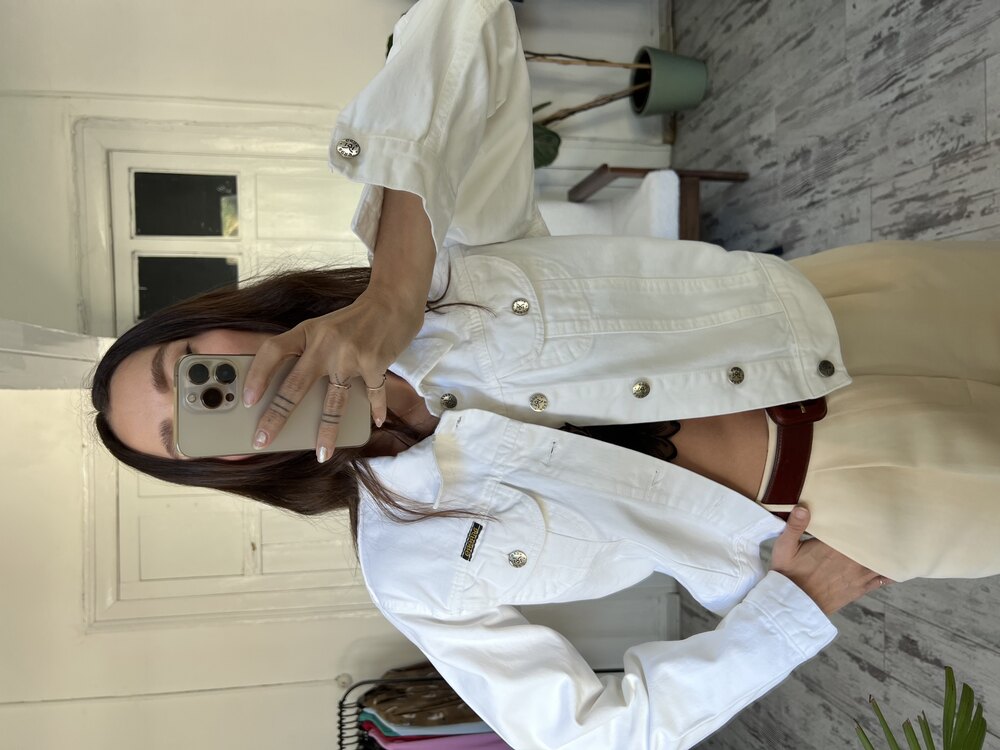 Rere Jeans Heavy Cotton Dokuma Crop Denim Ceket