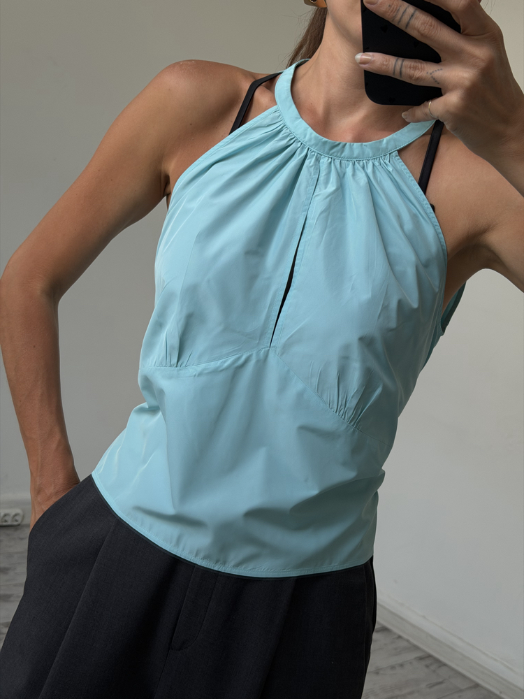 Custom Made Soft Tafta Sırt Detaylı Bluz
