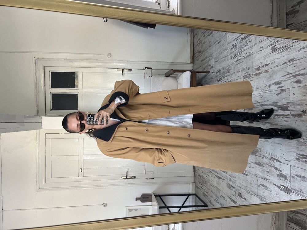 Barisal Germany Microseta Süet Dokulu Premium Trenchcoat