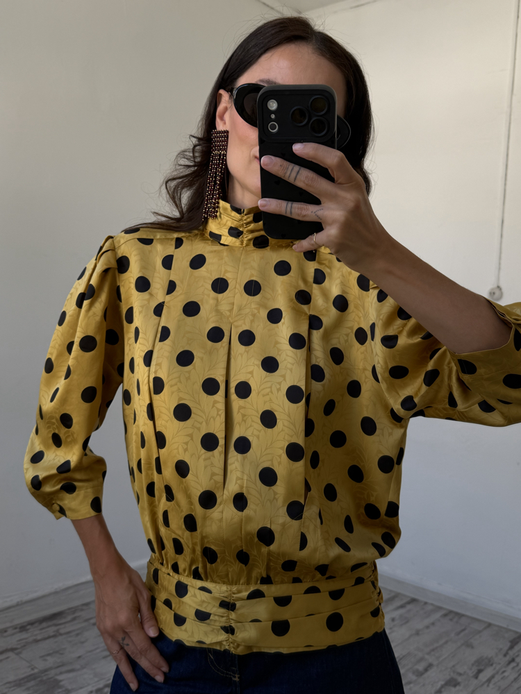 Sommermann Satin Touch Alman Polka Dotted Ceket Gömlek