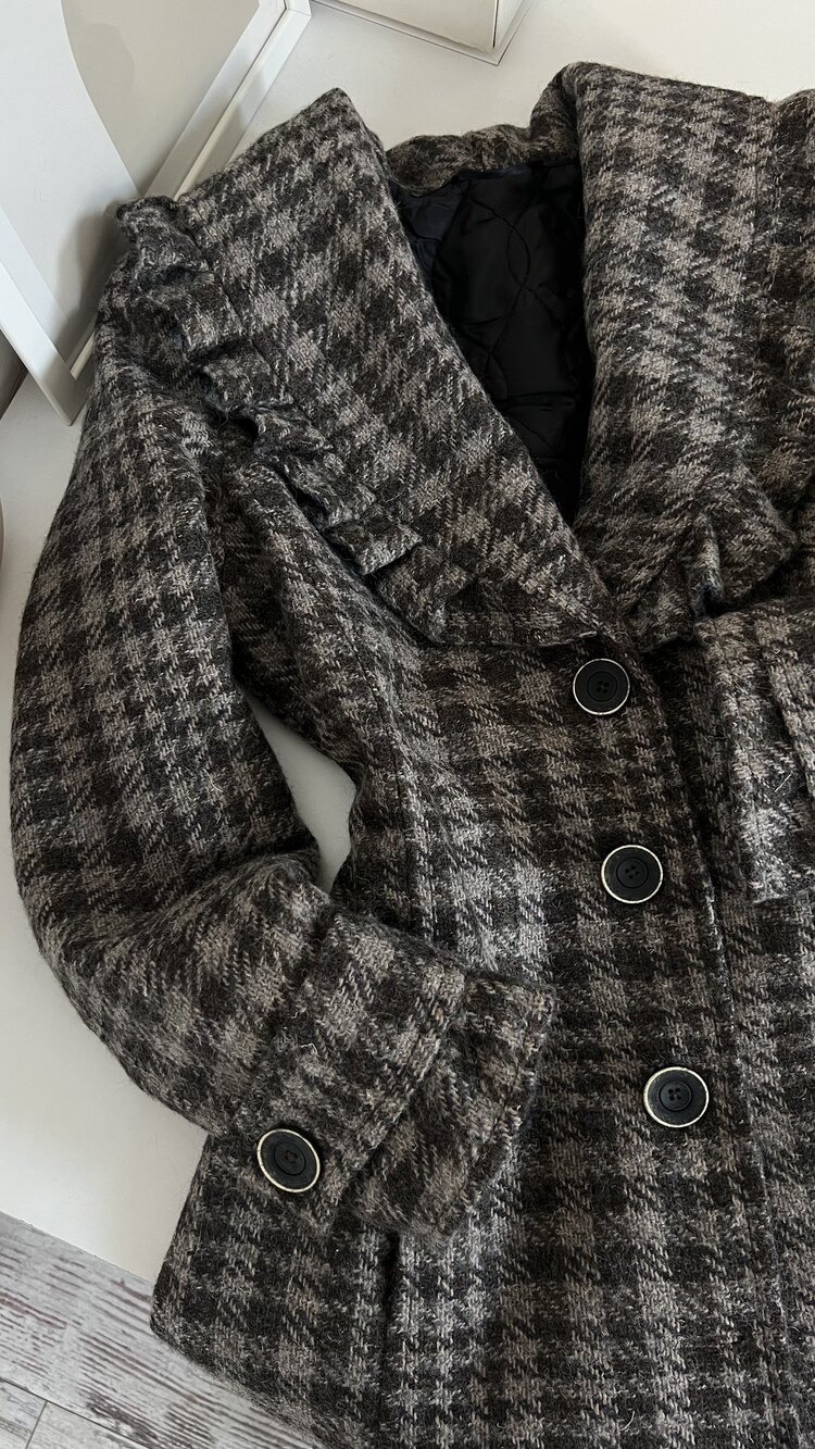 Mohair İçerikli Hand Tailored İçi Kapitone Kaplama 70s Kaşe Kaban