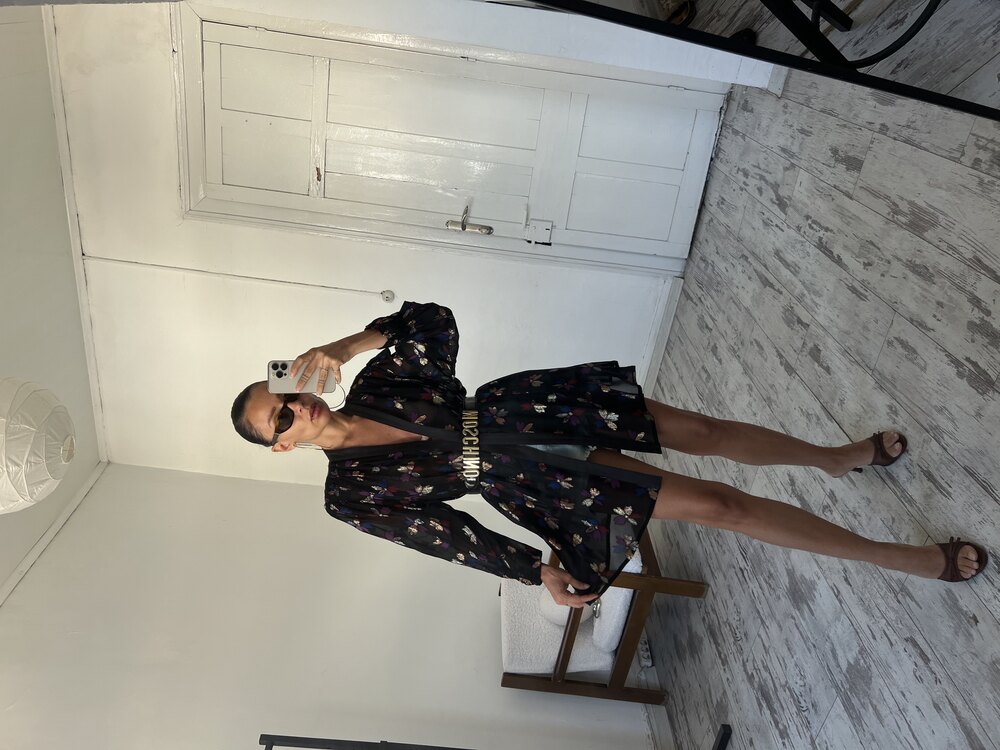Metalik Lurex İşleme Alman Üretim Maxi Kimono