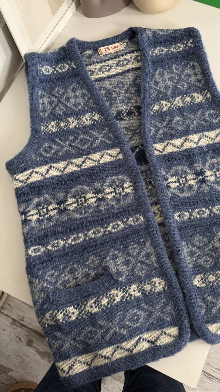 Saga Norveç Çift Yün Dokuma Unisex Premium Yelek