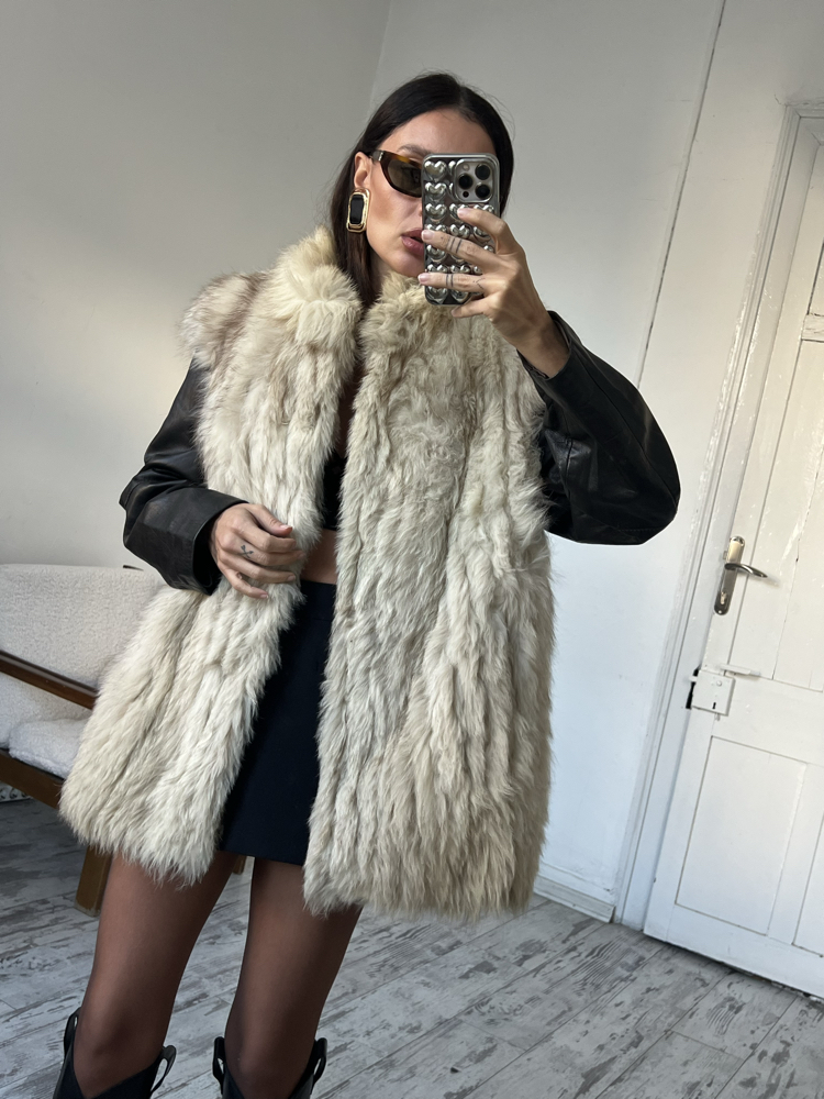 White Fox %100 Gerçek Kürk Ultra Yumuşak Ve Hafif Dokulu Yelek