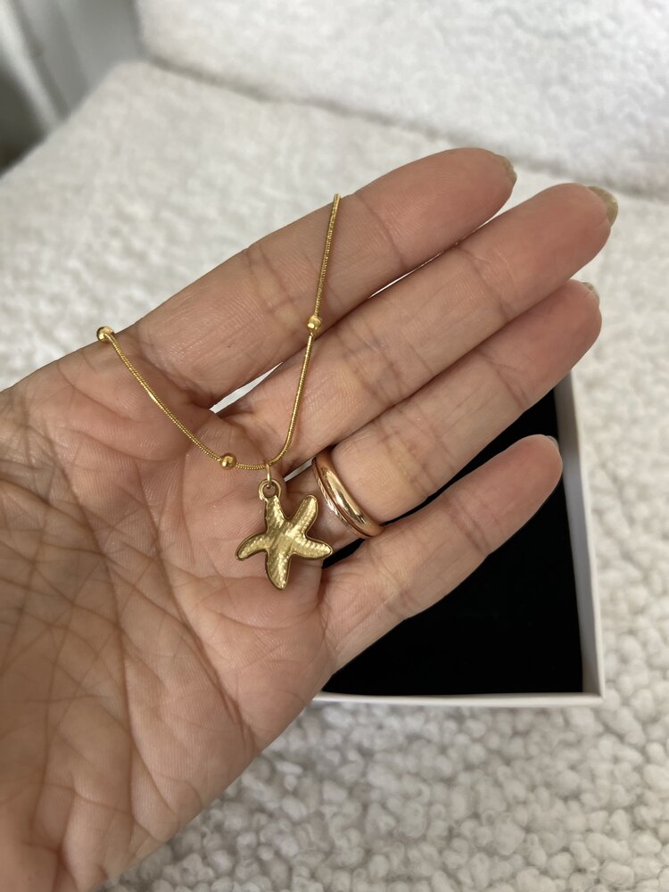 Sea Star 18 k Premium Gold Plated Çelik Kolye