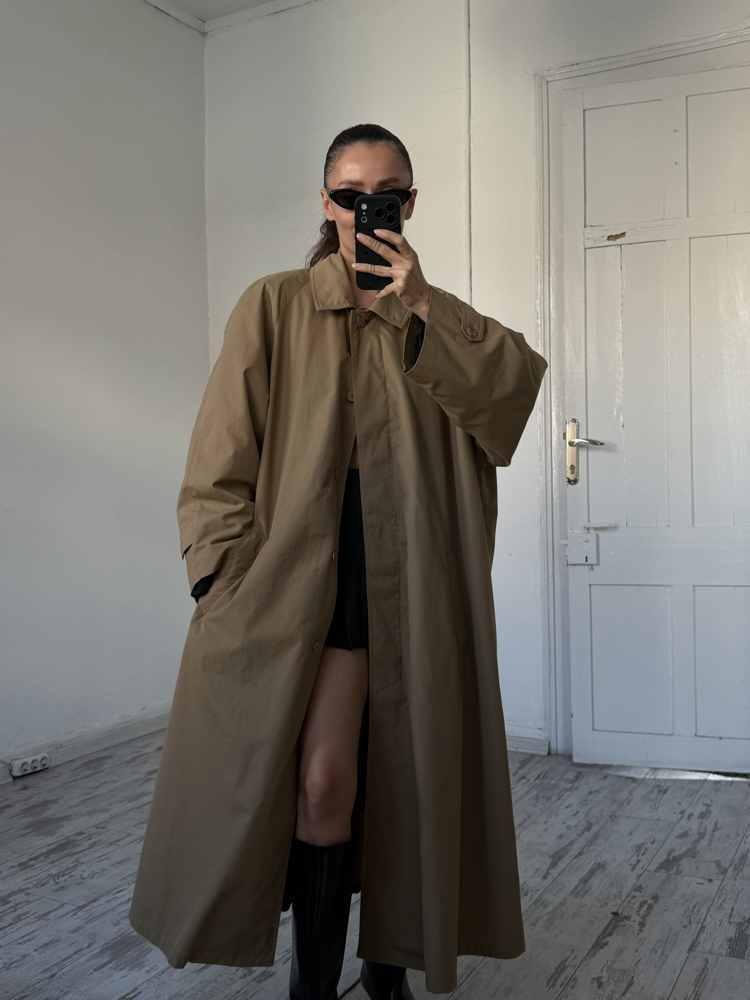 Novelti İtalyan 3 Mevsim Çıkarılabilir Kaşe Astar Detaylı Maxi Trenchcoat