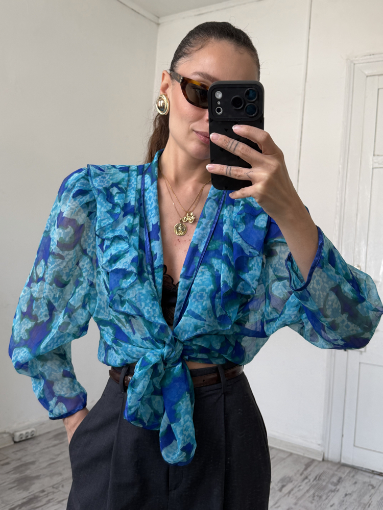 Höpfner Frill Detaylı Premium Kimono Gömlek