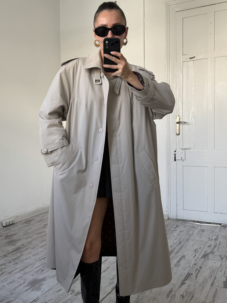 Alman Üretim İçi Dolgulu 3 Mevsim Maxi Trenchcoat