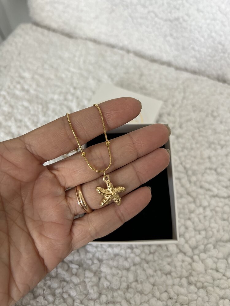 Sea Star 18 k Premium Gold Plated Çelik Kolye