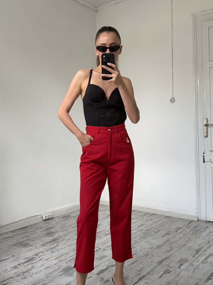 Alman Üretim %100 Cotton Bermuda Vintage Pantolon