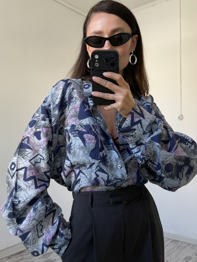 New Fast Germany %100 İpek (Taşlanmış) Maxi Kimono (Uzun) Gömlek