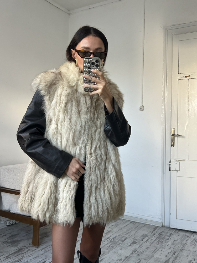 White Fox %100 Gerçek Kürk Ultra Yumuşak Ve Hafif Dokulu Yelek