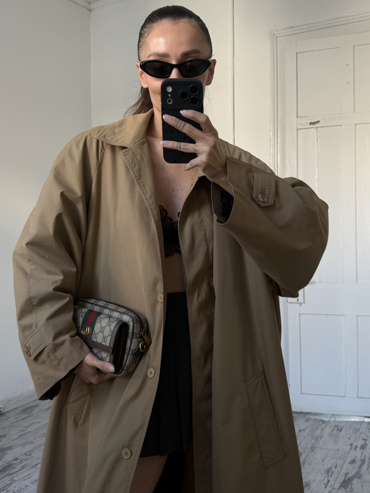 Novelti İtalyan 3 Mevsim Çıkarılabilir Kaşe Astar Detaylı Maxi Trenchcoat