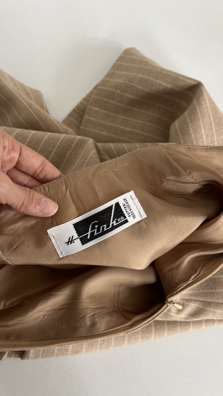 H. Fink %100 Yün Kaşe Astarlı Midi Premium Etek