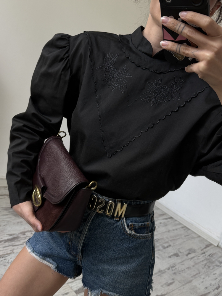 Orjinal Victorian Cotton Blend İşleme Detaylı Bluz