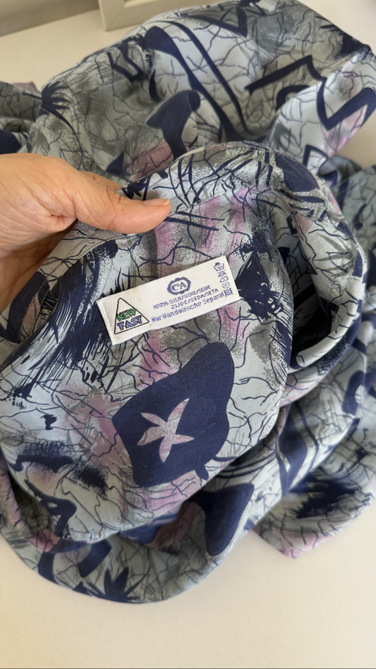 New Fast Germany %100 İpek (Taşlanmış) Maxi Kimono (Uzun) Gömlek