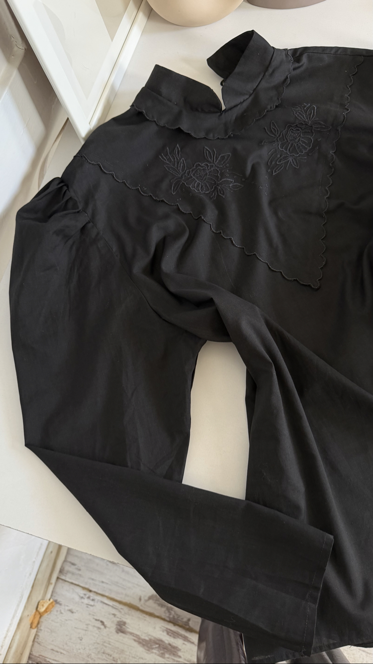 Orjinal Victorian Cotton Blend İşleme Detaylı Bluz
