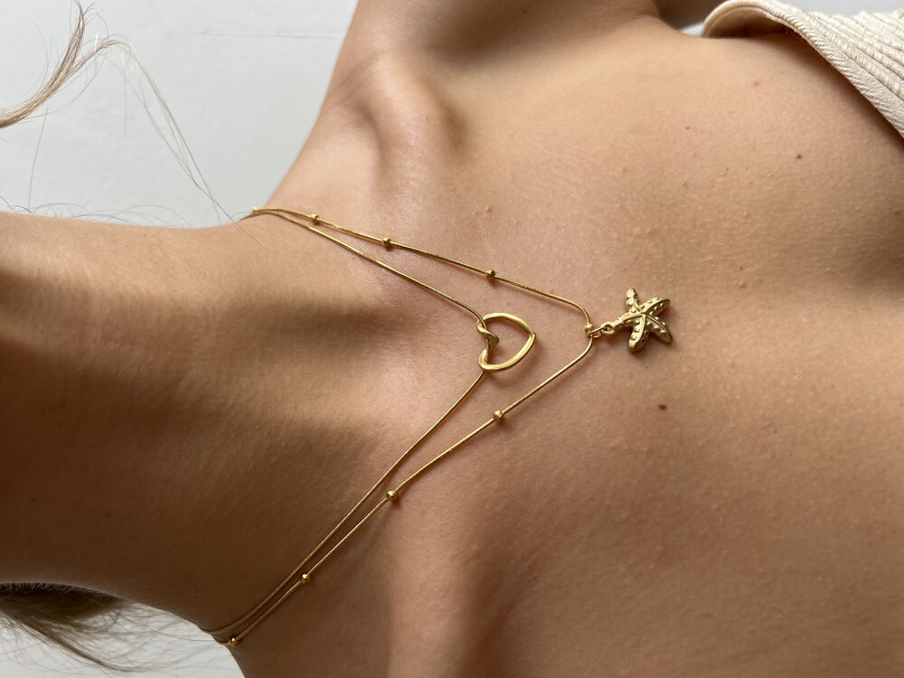 Sea Star 18k Gold Pl Premium Çelik Kolyeler