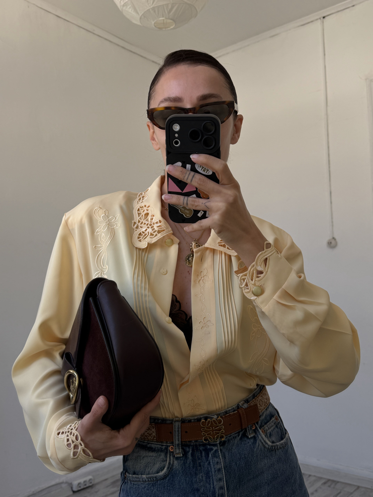 Alman Silky Touch Delikişi Detaylı Kimono Gömlek