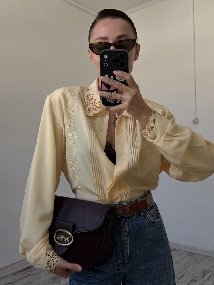 Alman Silky Touch Delikişi Detaylı Kimono Gömlek