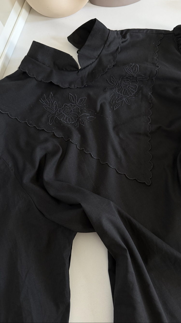 Orjinal Victorian Cotton Blend İşleme Detaylı Bluz