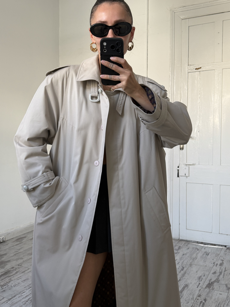 Alman Üretim İçi Dolgulu 3 Mevsim Maxi Trenchcoat