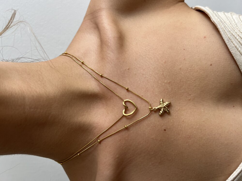 Sea Star 18k Gold Pl Premium Çelik Kolyeler
