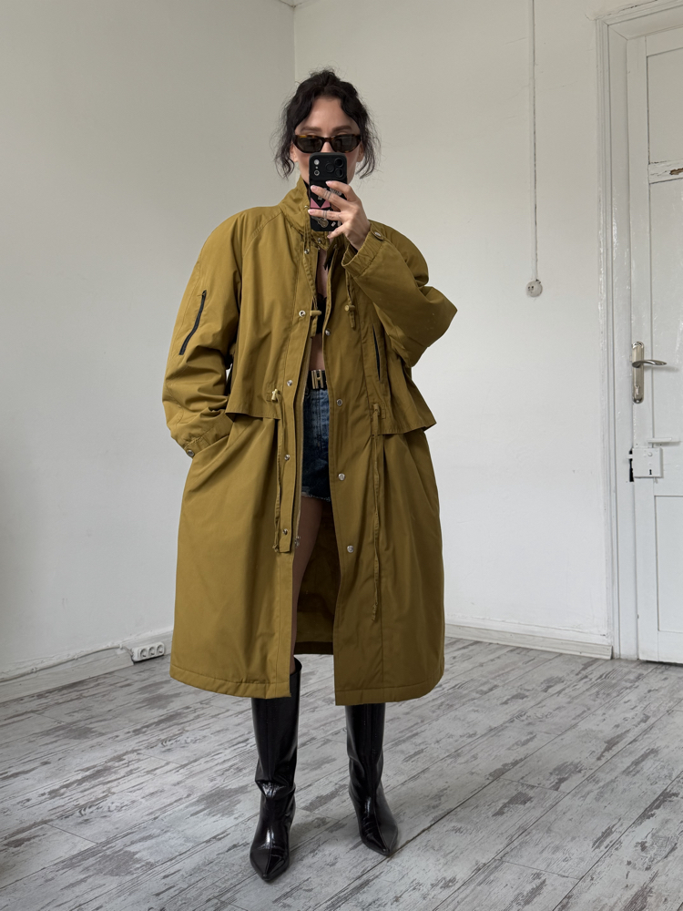 Alman Üretim Pelerin Detaylı Premium İçi Dokulu Trenchcoat