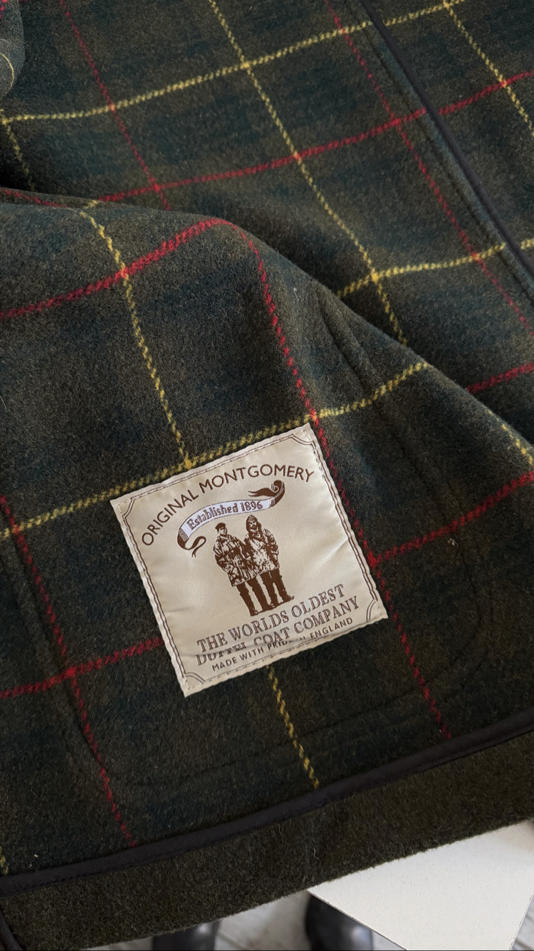 Original Montgomery England %70 Yün Çift Dokuma Kaban