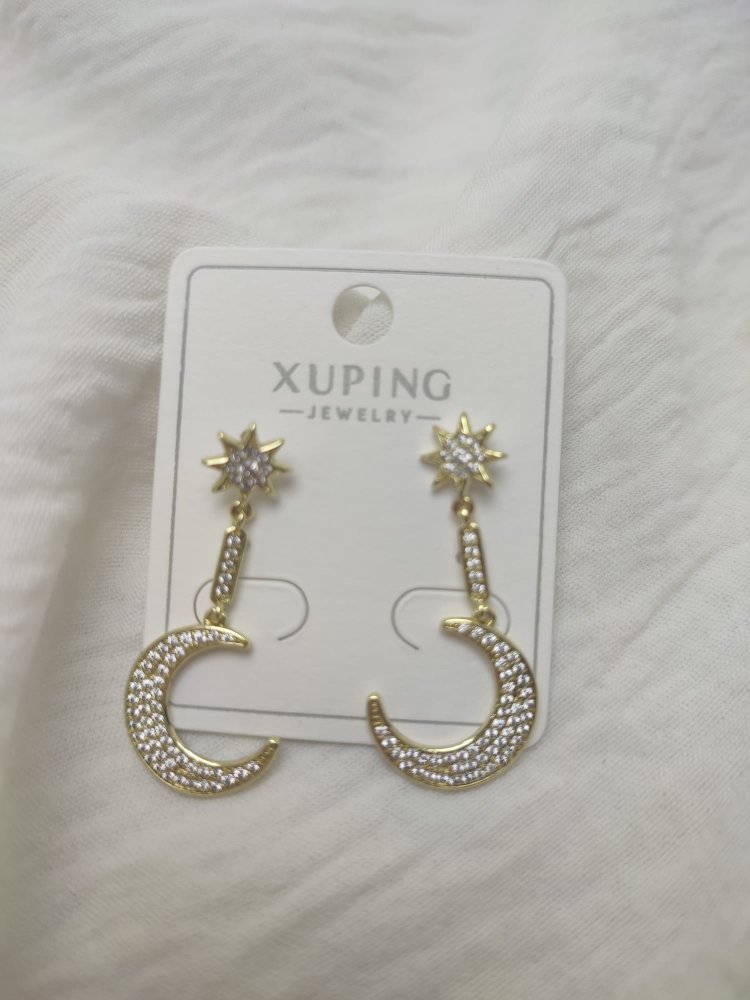 Çelik Xuping Ay Yıldız Küpe