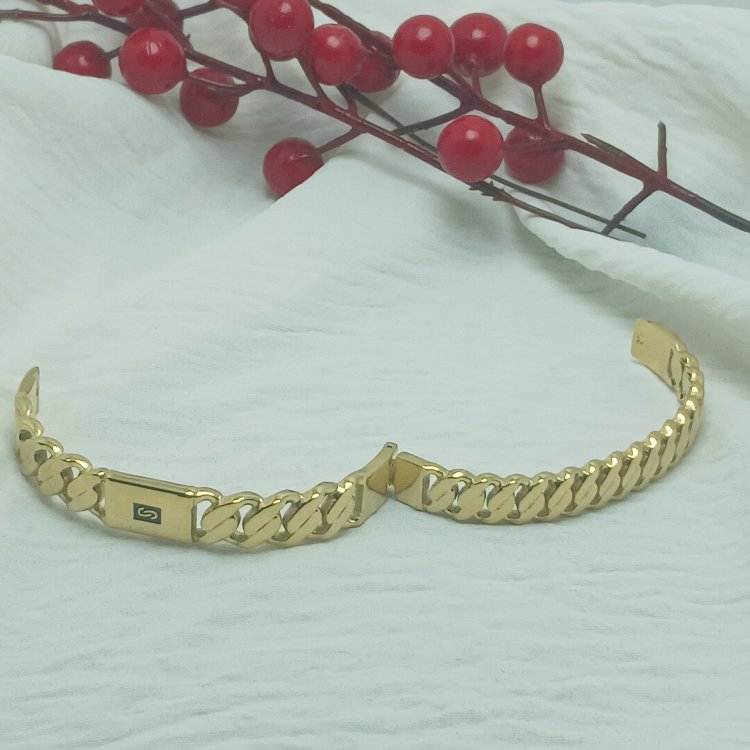 Çelik Gold Kelepçe Bileklik