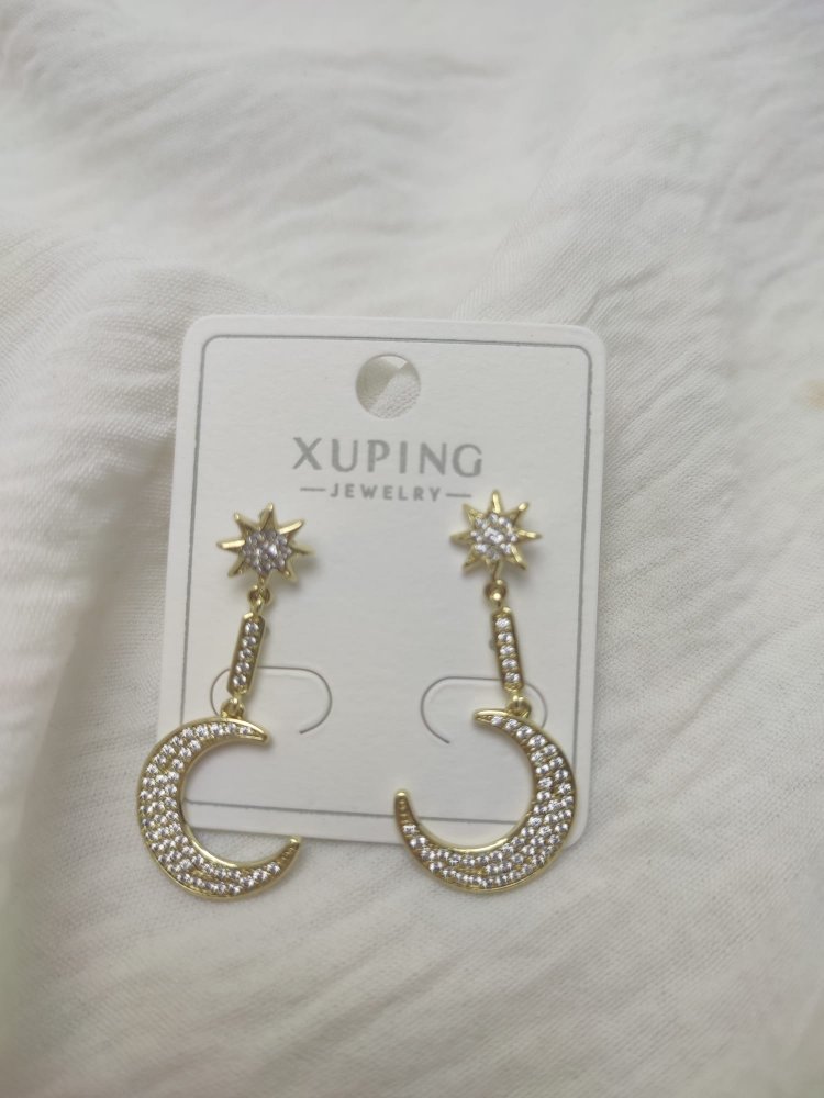 Çelik Xuping Ay Yıldız Küpe